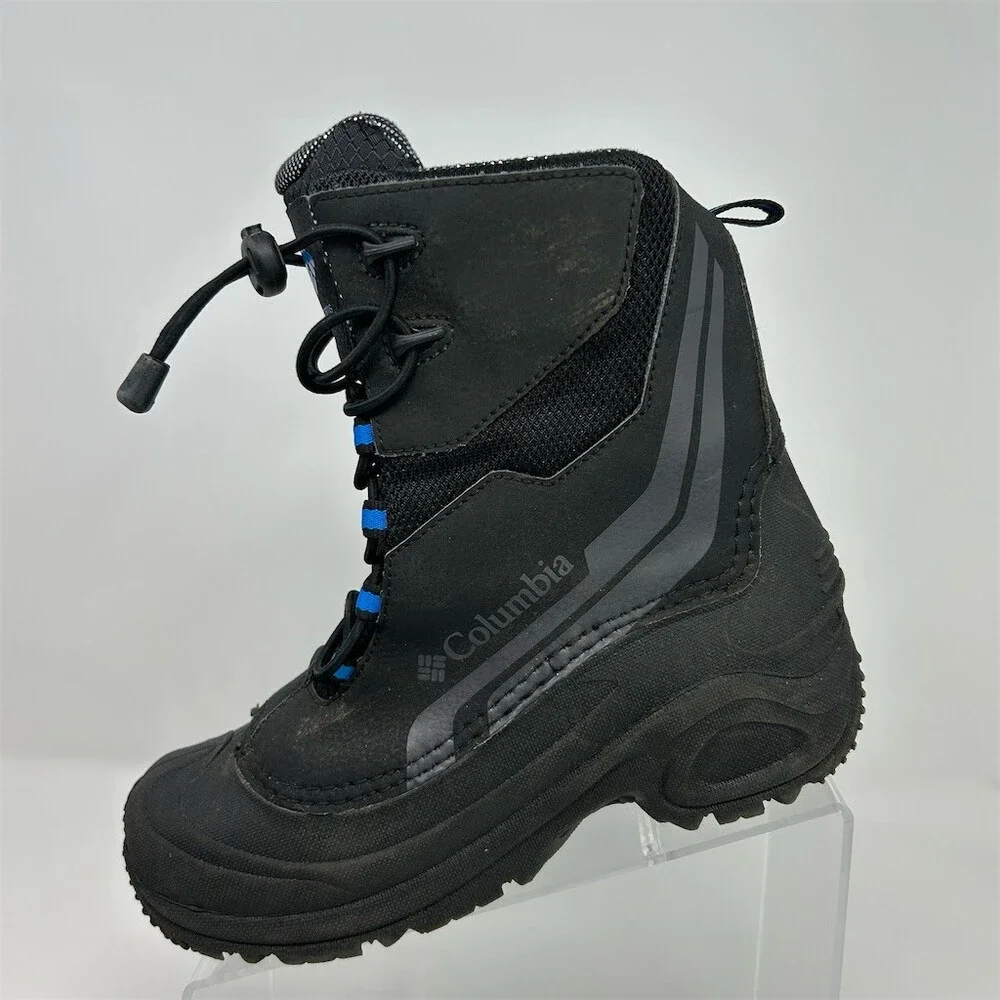 Columbia Bugaboot Plus IV Youth Snow Boots Waterproof Insulated Black/Blue 4